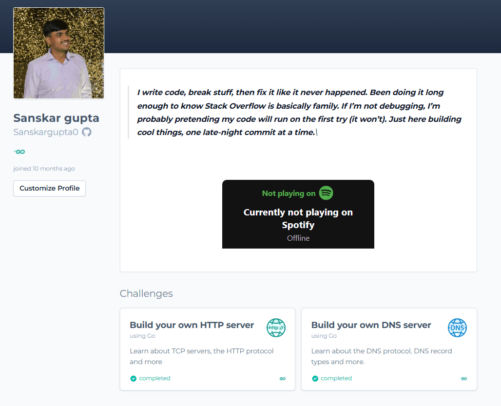 HTTP Server (Go) not found